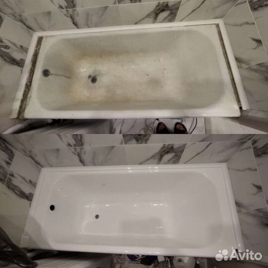 Восстановление покрытия ванн акрилом, мрамором