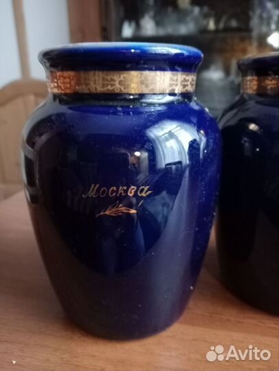 Ваза синее стекло СССР