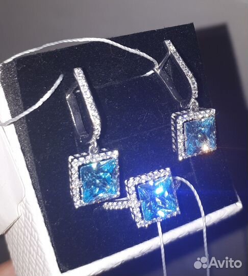 16,5раз.Серебряный комплект 925 пр.Серьги и кольцо