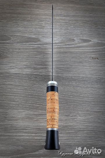 Кухонный нож из дамасской стали № 10 сталь береста