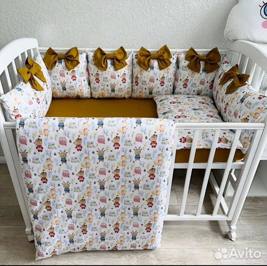 Бортики на заказ в детскую кроватку новые