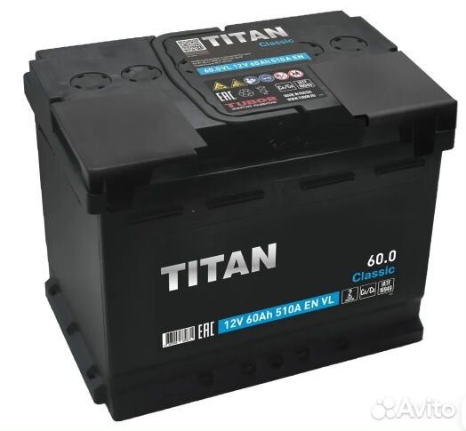 Аккумулятор 60 Ач Titan Classic 510А