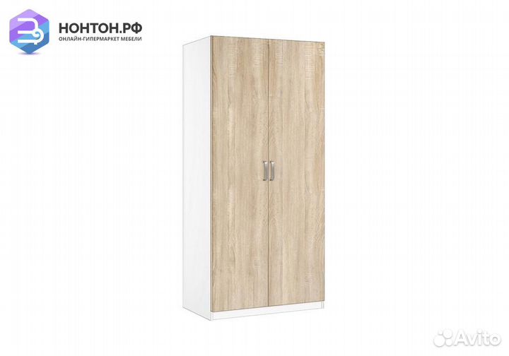 Шкаф двухдверный Село 5.02 белый / дуб сонома