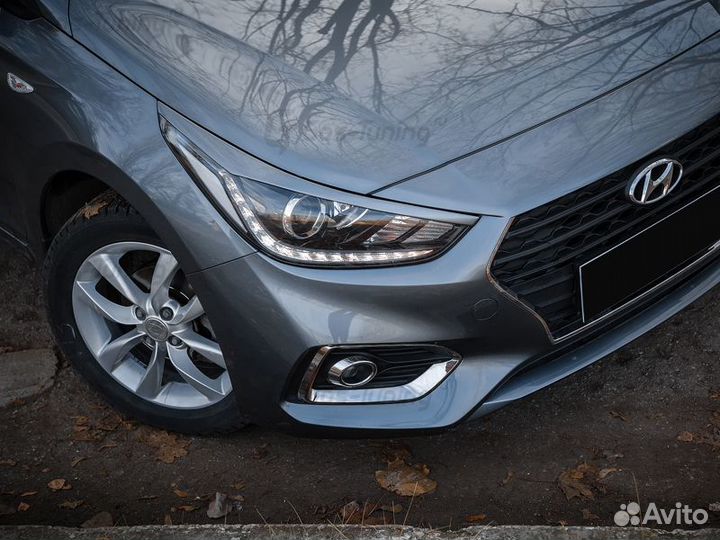 Накладки на фары Реснички на Hyundai Solaris 2 V1