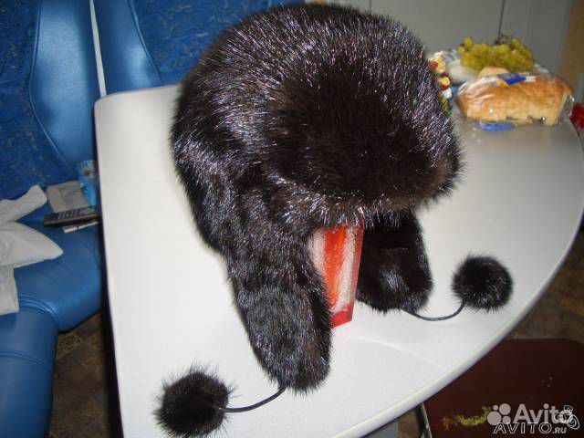 Шапка черная норка