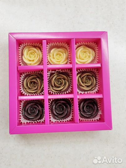 Розы из шоколада. Конфеты ручной работы