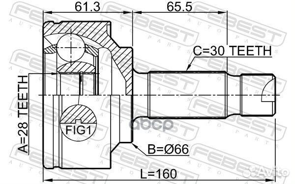 ШРУС наружный 28x66x30 mercedes benz kastenwage