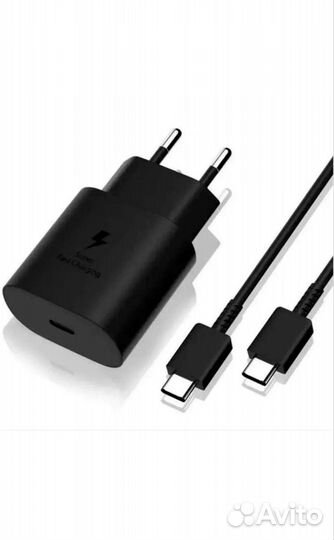 Быстрая зарядка samsung 25w + кабель USB Type-C