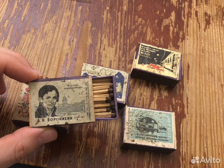 Спички СССР в деревянном коробке