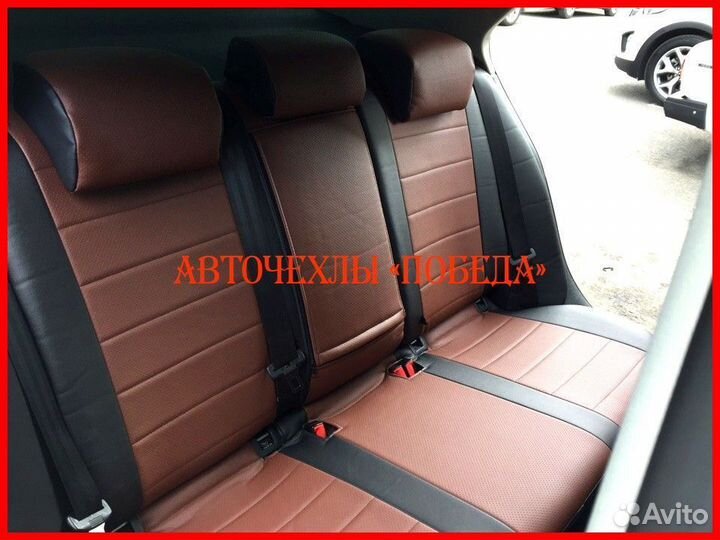 Чехлы Volkswagen Jetta 5 из экокожи чёрно-коричнев