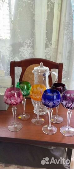 Хрустальные фужеры ГДР, графин