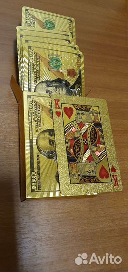 Карты игральные Доллары цвет золото