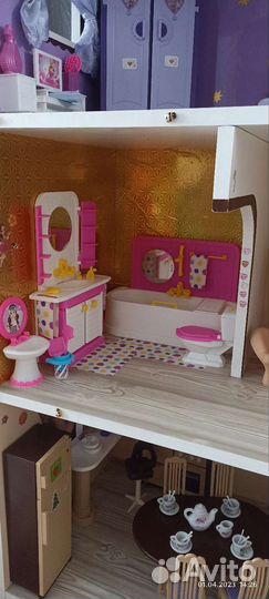 Кукольный домик для барби с мебелью