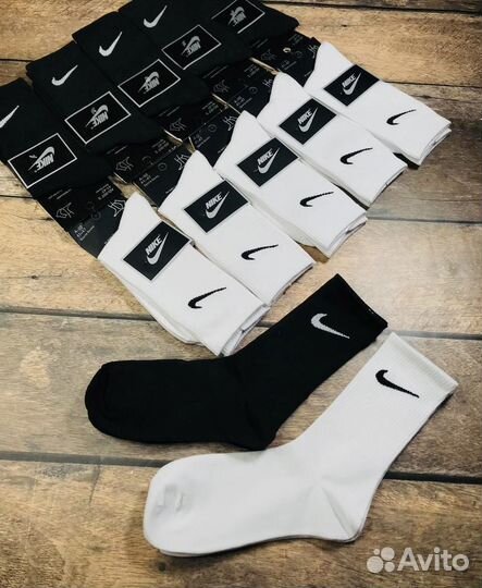 Носки nike высокие белые