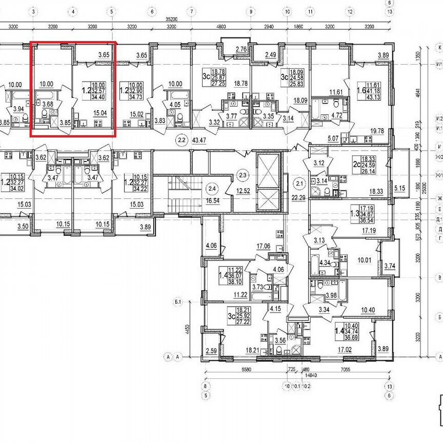 1-к. квартира, 34,4 м², 12/14 эт.