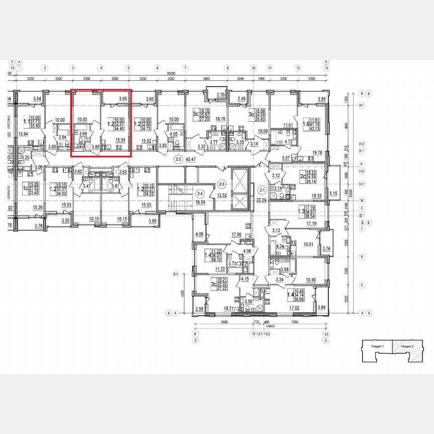 1-к. квартира, 34,4 м², 12/14 эт.