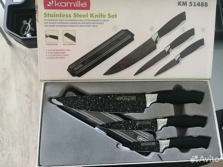 Набор ножей на магнитной планке