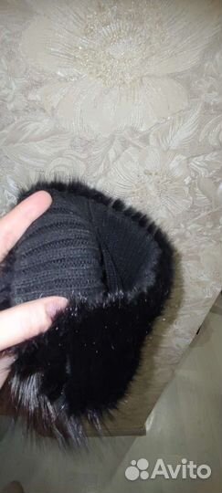 Шапка из норки вязаная. Из кролика