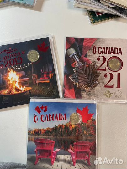 Канада. Годовые наборы с монетой один доллар