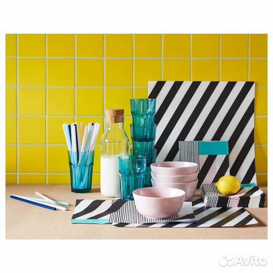 Салфетка под приборы пипиг, в полоску, черный/белы