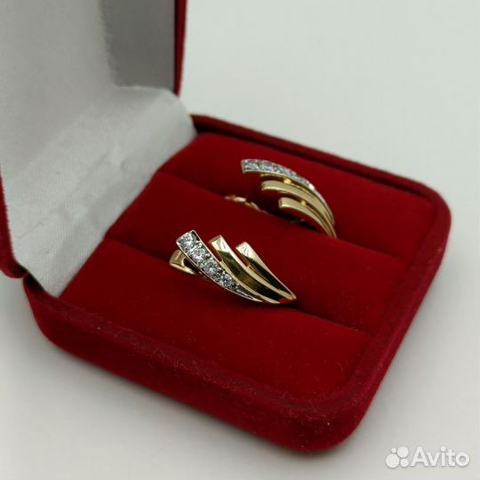 Кт68 Серьги,золото 585 (id 94466)