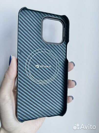 Чехол Pitaka для iPhone 14 pro max синий