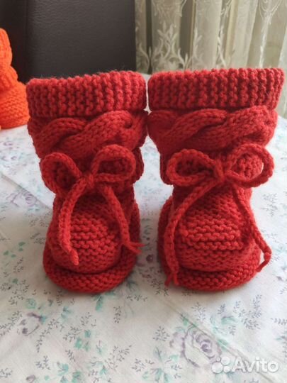 Вязаные гольфики-сапожки для детей