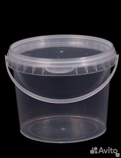 Ведро пластиковое с крышкой 10 литров бесцветное