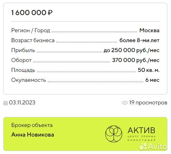 Круглосуточный бар с окупаемостью 7 месяцев