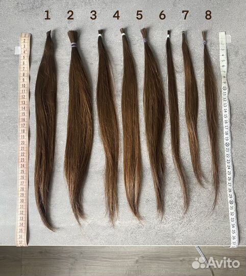 Волосы натуральные для наращивания, 35 см, русые