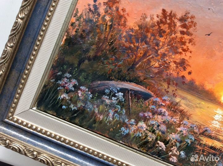 Картина маслом Летний день, пейзаж