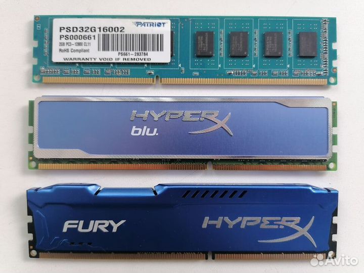 Оперативная память hyperx 2x8gb 1600 + 2gb