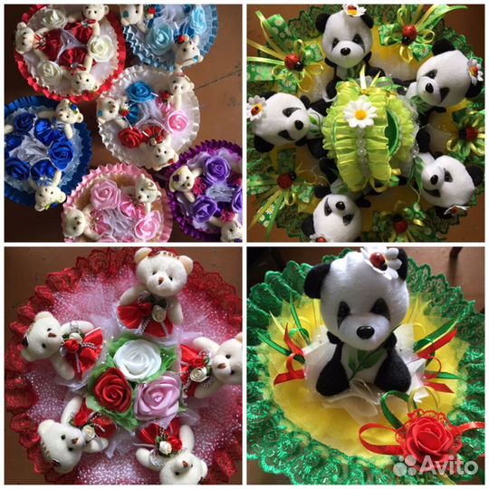 Букеты из игрушек и конфет, корзины из конфет, елк