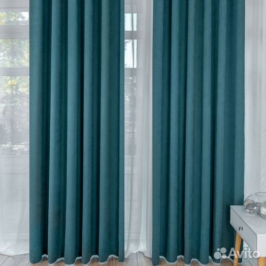 Комплект Шторы и Тюль Эдем Синяя птица+Вуаль