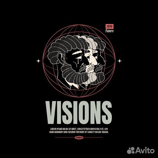 Футболка оверсайз visions