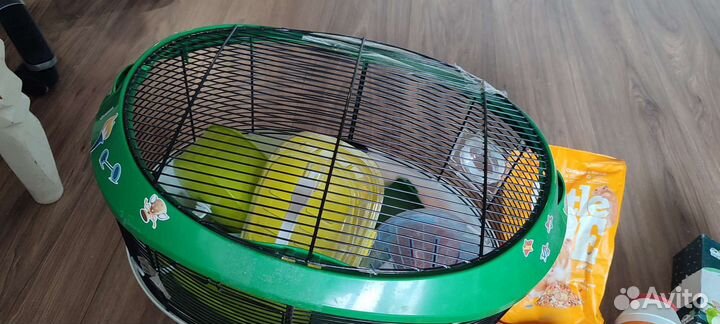 Бу набор для хомячка клетка переноска корм опилки