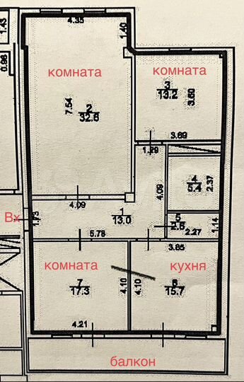 3-к. квартира, 100 м², 8/9 эт.