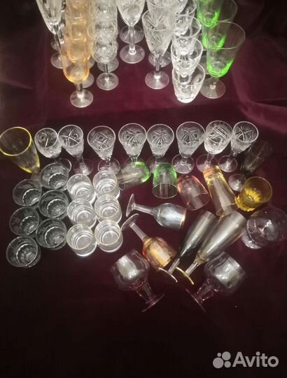Фужеры, бокалы, рюмки, стопки хрусталь стекло СССР