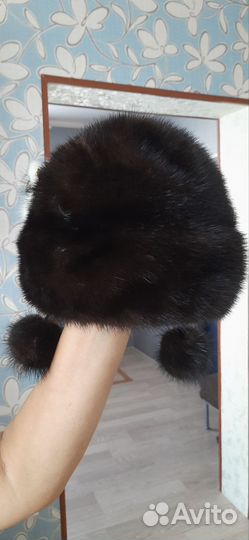Шапка норковая б/у,женская,на маленькую голову