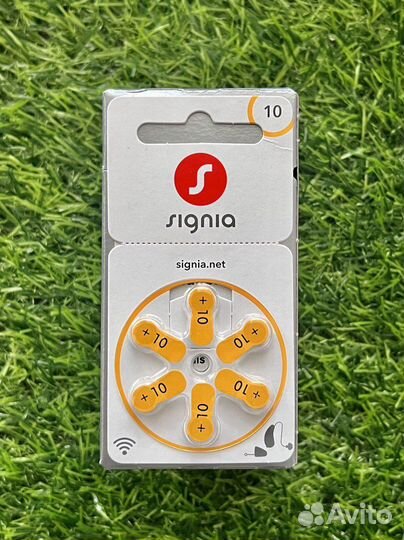 Батарейки Signia № 10, для слуховых аппаратов