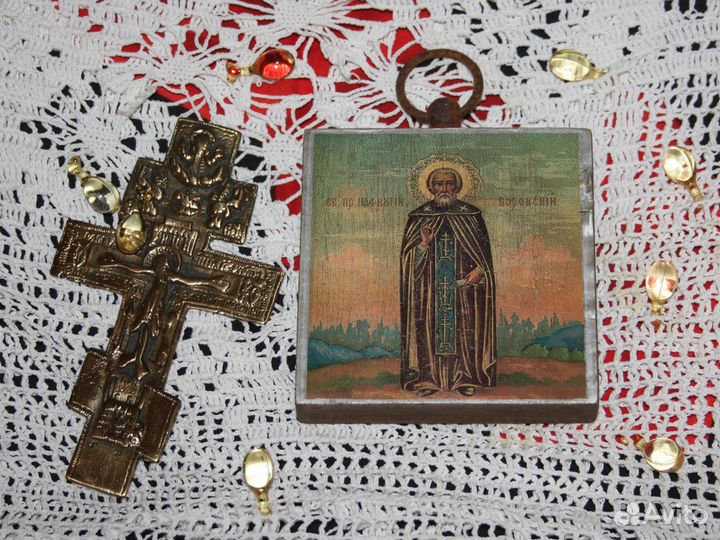 Старинная Афонская Икона Святые