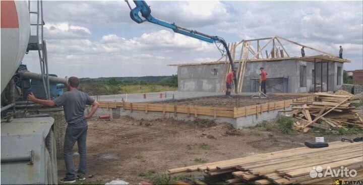 Доставка бетона миксером