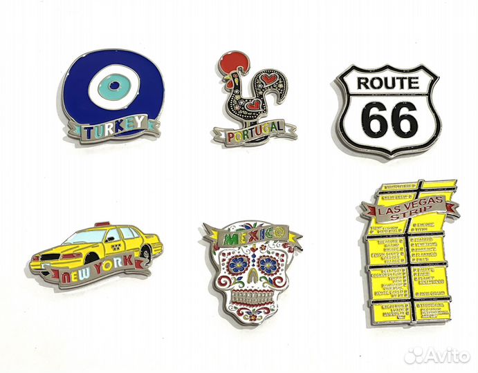 Сувенирные магниты на холодильник (металл)