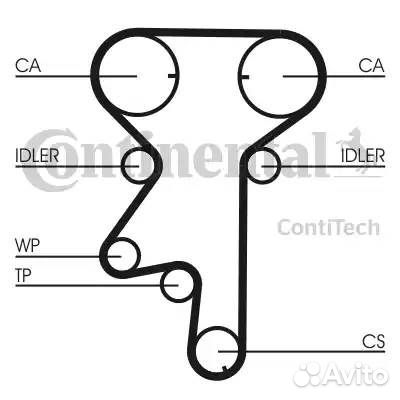 Ремень грм opel 1.6-1.8 02- (162x20)