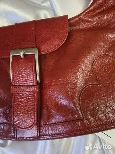 Винтажная сумка prada натуральная кожа