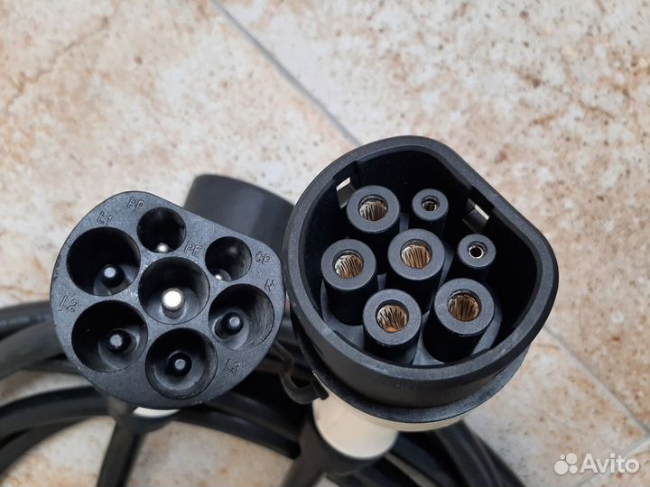 Зарядный кабель Type2 — Type2, 10 м, 3 фазы, 22кВт