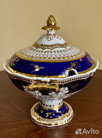 Антикварный соусник. Кобальт. Англия