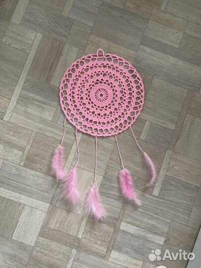 Ловец снов розовый вязаный крючком новый