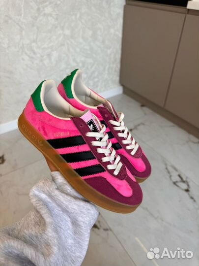 Кеды gucci adidas gazelle pink