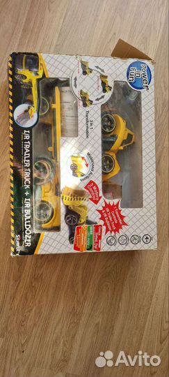 Машинки бульдозер и трейлер трак р/у